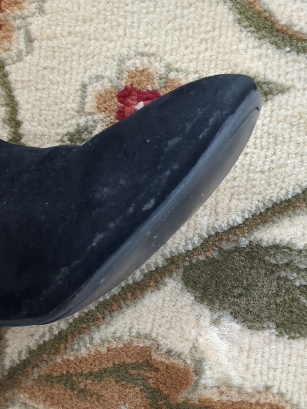 White Mountain Block Heel Buckle Detail Faux Suede Black Boots 7M - Picture 11 of 14